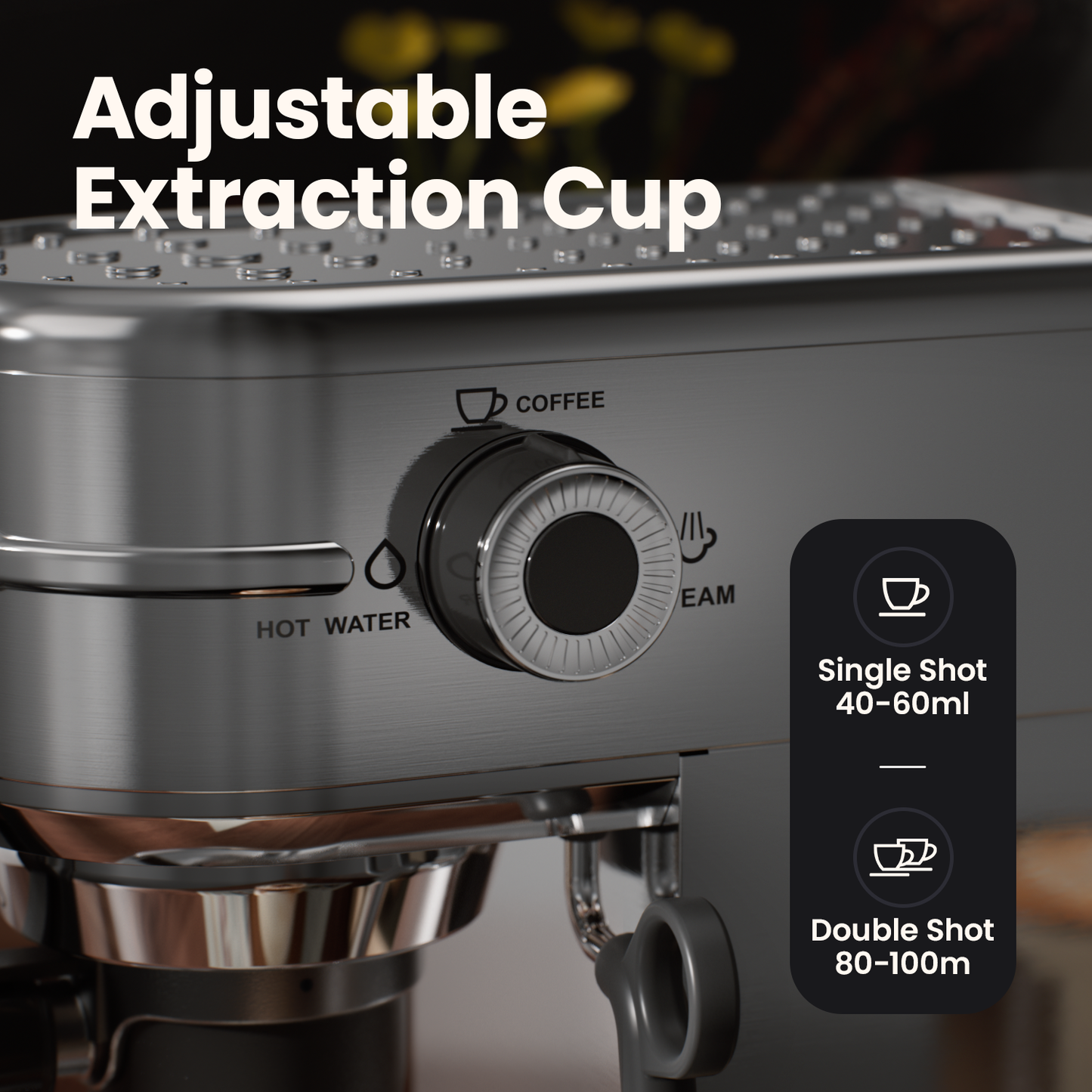 JZ.CAFE 20Bar Coffee Maker for NS Original Pods with Foaming Steam Wand