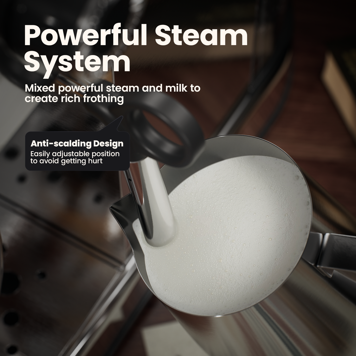 JZ.CAFE 20Bar Coffee Maker for NS Original Pods with Foaming Steam Wand