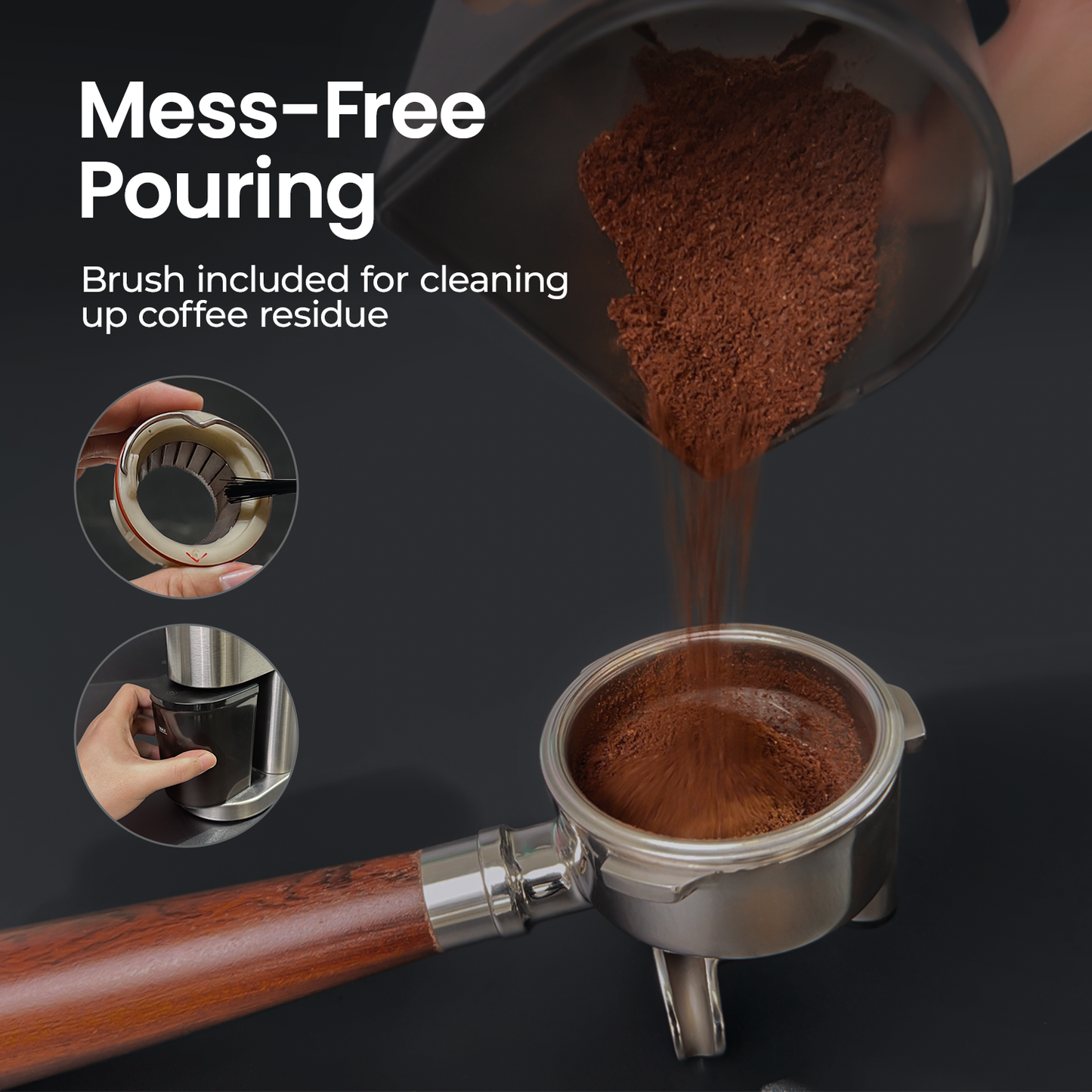 JZ.CAFE Conical Burr Espresso Coffee Grinder with Touchscreen
