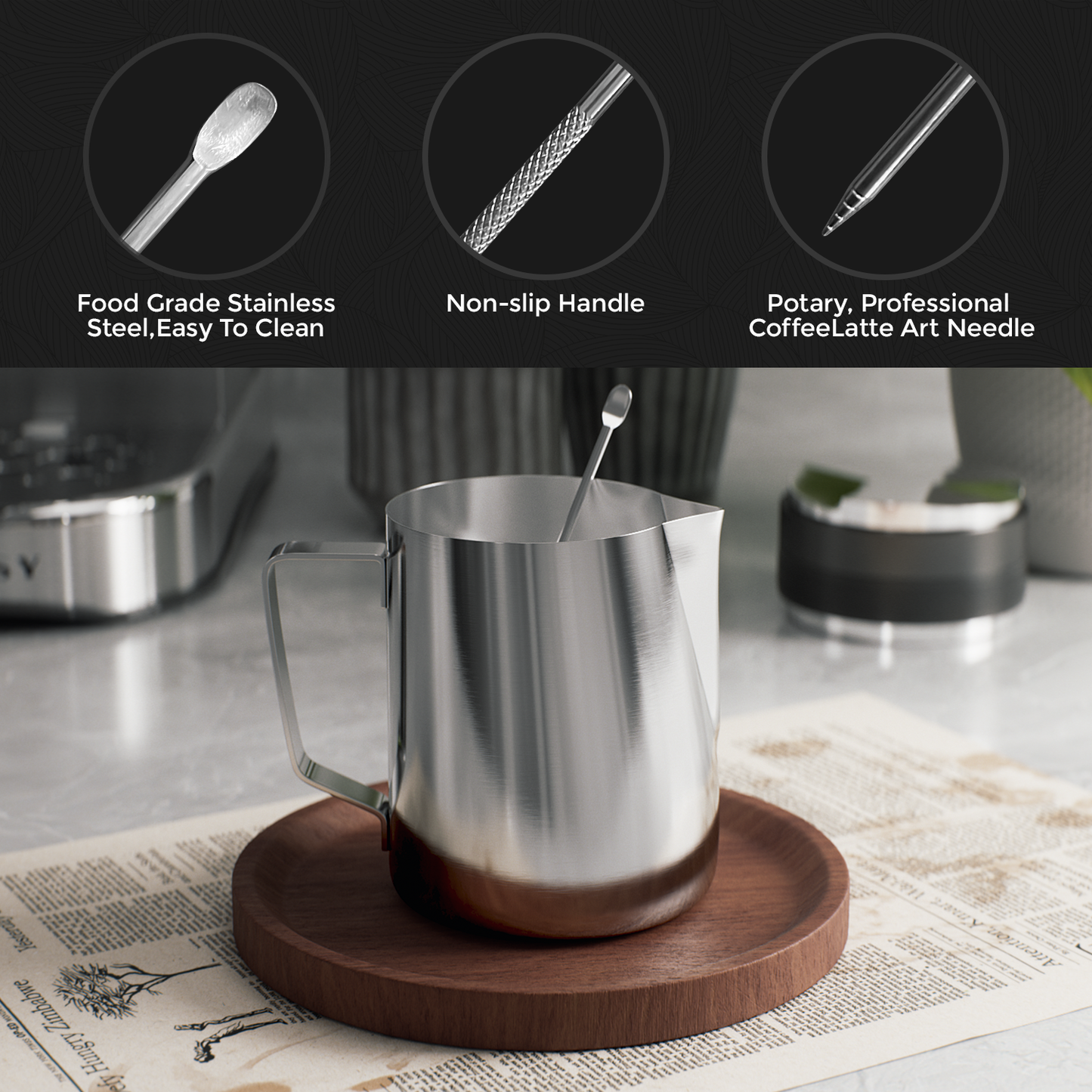 JZ.CAFE Milk Frothing Pitcher | 300ML/10OZ