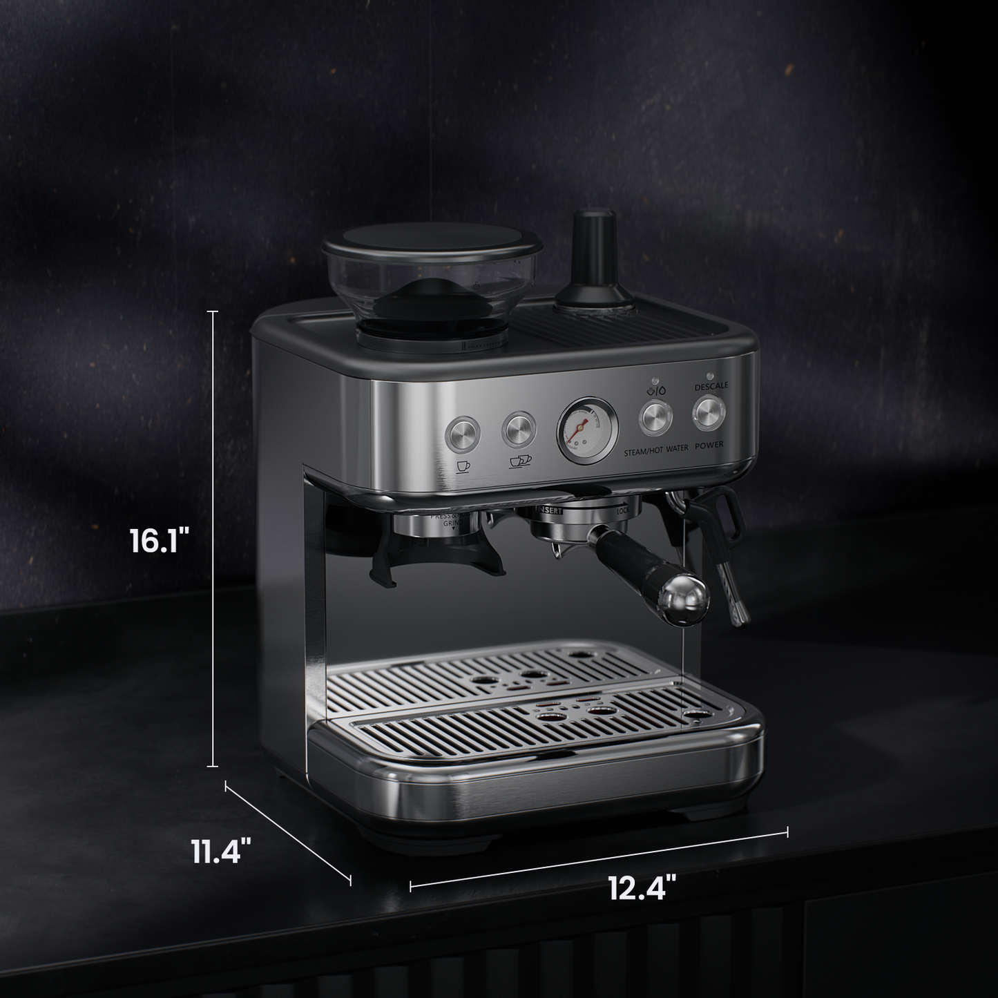 JZ.CAFE Espresso Machine Coffee Maker with Grinder