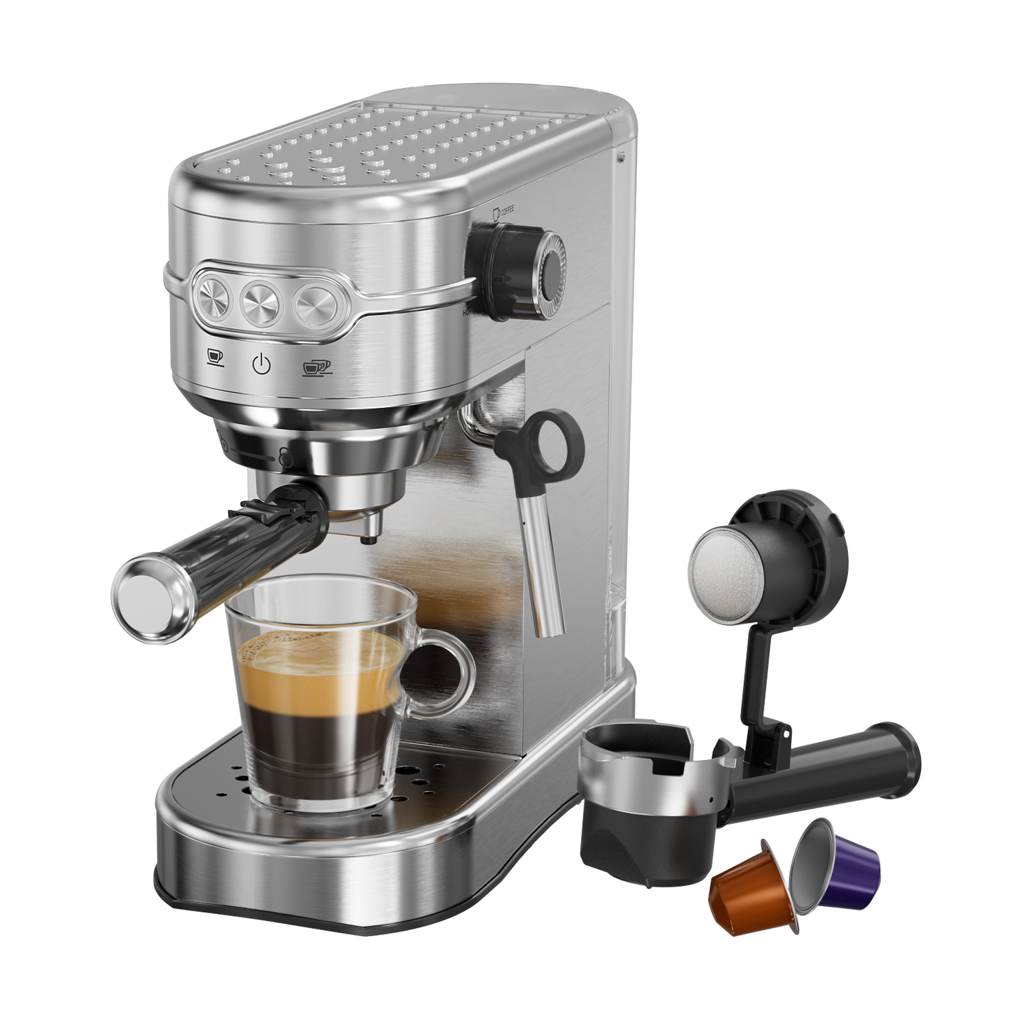 JZ.CAFE 20Bar Coffee Maker for NS Original Pods with Foaming Steam Wand