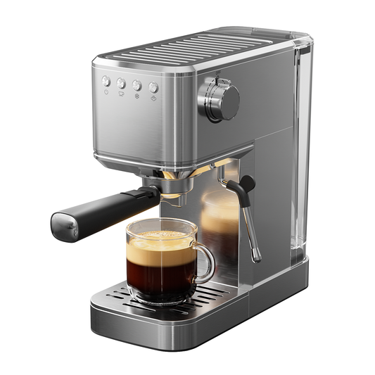 JZ.CAFE Espresso Machine for Hot and Cold Brew with 1350W Milk Frother Steam Wand